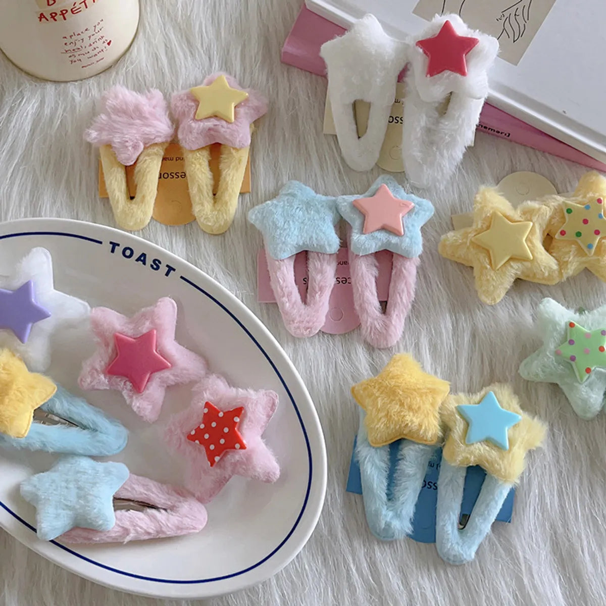 Women'S Y2K Sweet IG Style Star Plush Hair Clip