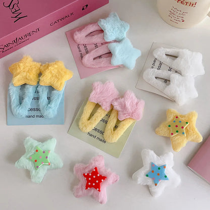 Women'S Y2K Sweet IG Style Star Plush Hair Clip