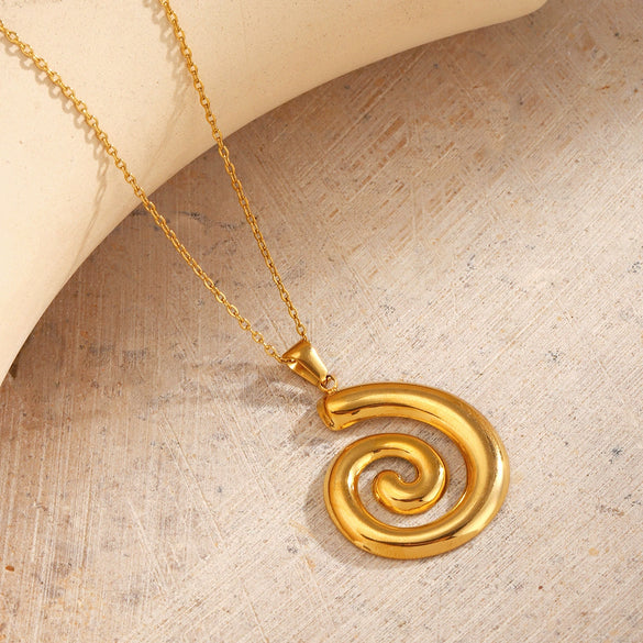 Women Stainless Steel And Titanium Steel Geometric Threaded Necklace With Electroplating