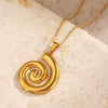 Women Stainless Steel And Titanium Steel Geometric Threaded Necklace With Electroplating