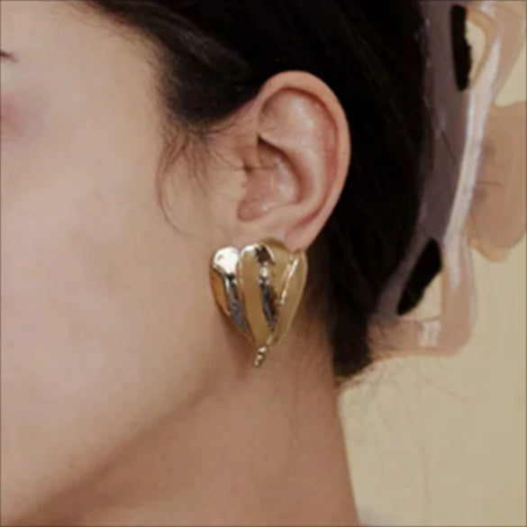 Women Stainless Steel Geometric Flower Electroplating Earrings