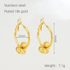 Women 316L Stainless Steel 18K Gold Electroplated Peach Heart And Star Earrings