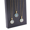 Women 316L Stainless Steel Letter Gem Pendant Necklace With 18K Gold Electroplating