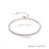 Women 925 Sterling Silver Geometric Tennis Chain Zircon Necklace With Electroplating