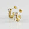 Women 316L Stainless Steel U Shaped Geometric Diamond Earrings With 18K Vacuum Plating And Electroplating Treatment