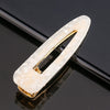 Women's Acetate Geometric Side Hair Clip With Marble Pattern And Electroplated Finish