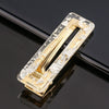 Women's Acetate Geometric Side Hair Clip With Marble Pattern And Electroplated Finish