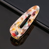 Women's Acetate Geometric Side Hair Clip With Marble Pattern And Electroplated Finish
