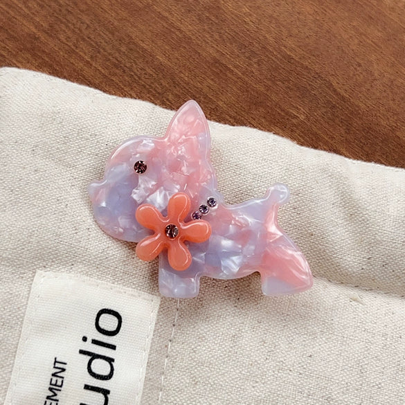 Women's Acetic Acid Duckbill Clip Hair Accessories Handmade With Dog And Zodiac Style