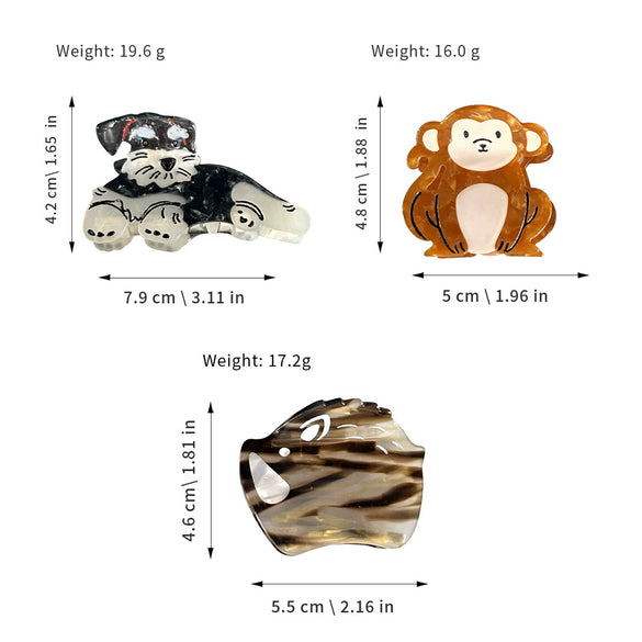 Women's Acetic Acid Hair Accessories Handmade Little Monkey Head Clip