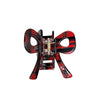 Women's Acetic Acid Hair Grab Clip With Red Plaid And Leopard Print Baking Paint Process