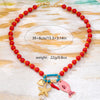 Women's Acrylic Beaded Pendant Necklace With Electroplated Zinc Alloy Animal And Zodiac Charms