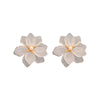 Women's Acrylic Flower And Feather Tassel Earrings Geometric Electroplated Statement Dangle Earrings Street Fashion Jewelry