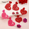 Women's Acrylic Geometric And Heart Shape Dripping Oil Earrings