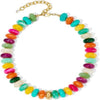 Women's Acrylic Geometric Bead Necklace With Stainless Steel Pendant Ball Chain And Handmade Beading Adjustable Choker