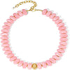 Women's Acrylic Geometric Bead Necklace With Stainless Steel Pendant Ball Chain And Handmade Beading Adjustable Choker