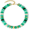 Women's Acrylic Geometric Bead Necklace With Stainless Steel Pendant Ball Chain And Handmade Beading Adjustable Choker