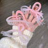 Women's Acrylic Gradient Pink Bow Headwear Set With Baking Paint Process Grab Clip And Shark Clip Included