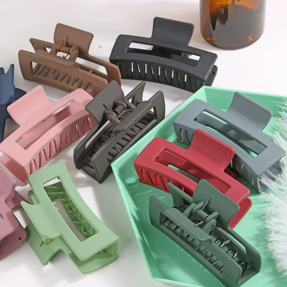 Women's Acrylic Rectangular Baking Paint Hair Clip