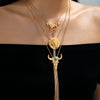 Women's Adjustable Alloy Snake Chain Necklace With Animal Zodiac Pendant And Electroplated Medievalinspired Design