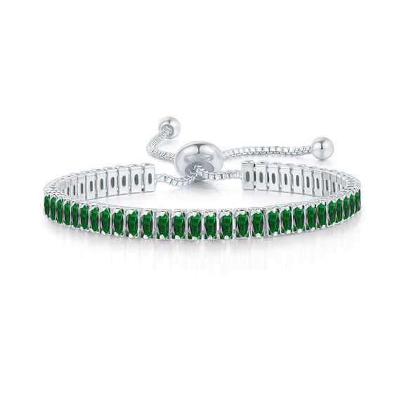 Women's Adjustable Birthstone Bracelet Zircon Geometric Fashion Jewelry Accessories