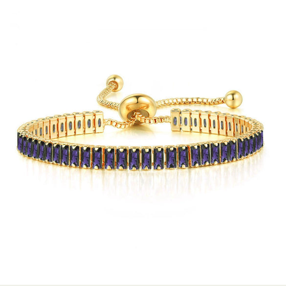 Women's Adjustable Birthstone Bracelet Zircon Geometric Fashion Jewelry Accessories