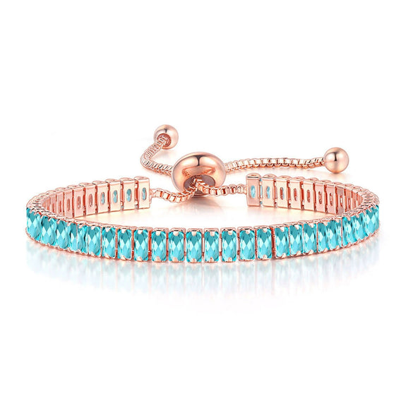 Women's Adjustable Birthstone Bracelet Zircon Geometric Fashion Jewelry Accessories