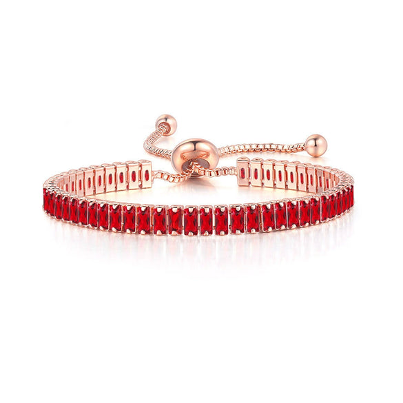 Women's Adjustable Birthstone Bracelet Zircon Geometric Fashion Jewelry Accessories