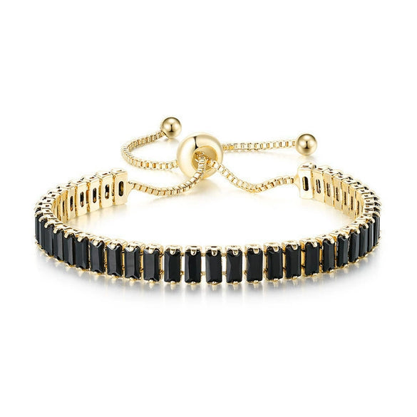 Women's Adjustable Birthstone Bracelet Zircon Geometric Fashion Jewelry Accessories