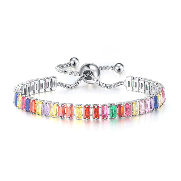 Women's Adjustable Birthstone Bracelet Zircon Geometric Fashion Jewelry Accessories