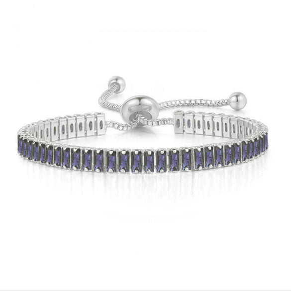 Women's Adjustable Birthstone Bracelet Zircon Geometric Fashion Jewelry Accessories