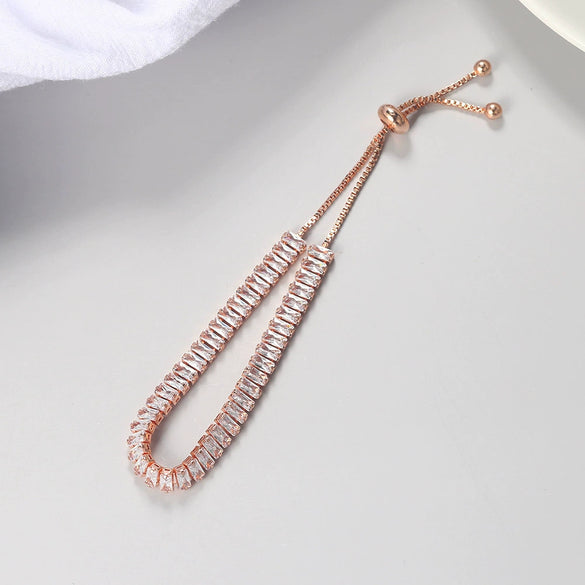 Women's Adjustable Birthstone Bracelet Zircon Geometric Fashion Jewelry Accessories