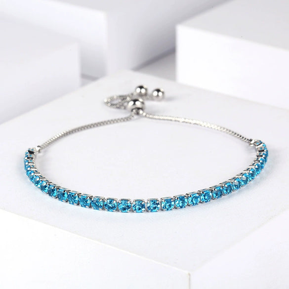 Women's Adjustable Color Zircon Geometric Style Highend Temperament Nonfading Crystal Bracelet For Women