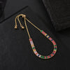 Women's Adjustable Copper Crystal Zircon Bracelet With Colorful Geometric Glass Inlay
