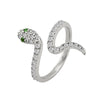 Women's Adjustable Copper Snake Shaped Open Ring With Zircon Electroplated Animal Zodiac Style
