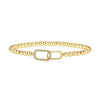Women's Adjustable Geometric Beaded Bracelet With Electroplated Metal Pendant Simple Elegant Fashion Jewelry