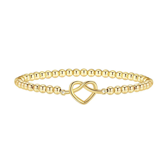 Women's Adjustable Geometric Beaded Bracelet With Electroplated Metal Pendant Simple Elegant Fashion Jewelry