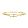 Women's Adjustable Geometric Beaded Bracelet With Electroplated Metal Pendant Simple Elegant Fashion Jewelry
