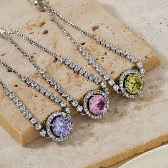 Women's Adjustable Geometric Bright Star Bracelet In Environmentally Friendly Copper With Colorful Zirconia Accents