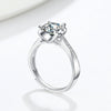 Women's Adjustable Geometric Moissanite Ring In S925 Sterling Silver With Platinum Plated Electroplated Finish Wedding Ring