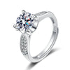 Women's Adjustable Geometric Moissanite Ring In S925 Sterling Silver With Platinum Plated Electroplated Finish Wedding Ring