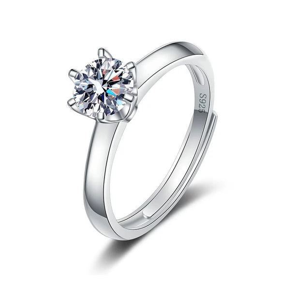 Women's Adjustable Geometric Silver Ring With Electroplated Finish Simple Fashion Jewelry