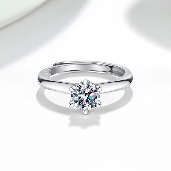 Women's Adjustable Geometric Silver Ring With Electroplated Finish Simple Fashion Jewelry