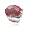 Women's Adjustable Natural Stone Ring Agate Gold Plated Geometric Style Jewelry