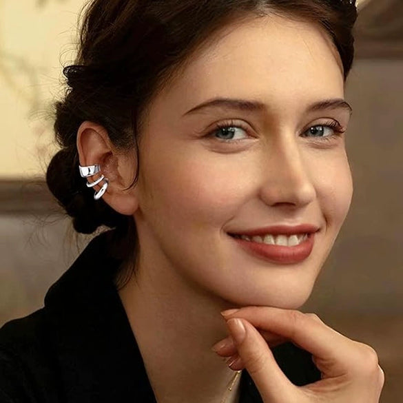Women's Adjustable Non Pierced Geometric Ear Clip Earrings In Brass Plated With 18K Gold Electroplated Fashion Jewelry