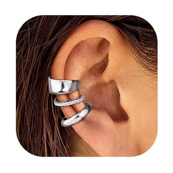 Women's Adjustable Non Pierced Geometric Ear Clip Earrings In Brass Plated With 18K Gold Electroplated Fashion Jewelry