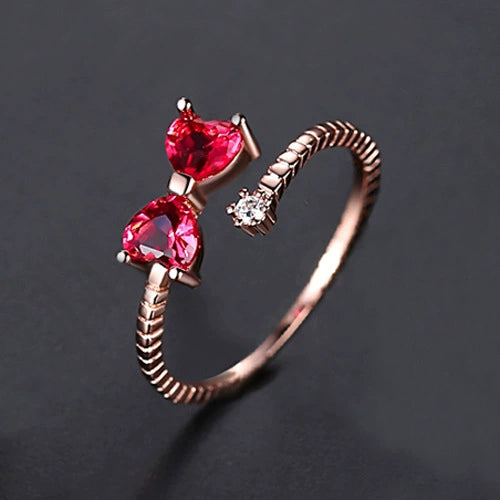 Women's Adjustable Open Bow Ring In Electroplated Copper Minimalist Geometric Fashion Jewelry For Wholesale