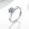 Women's Adjustable Open Geometric Moissanite Ring In Electroplated 925 Silver Fashion Proposal Wedding Anniversary Ring