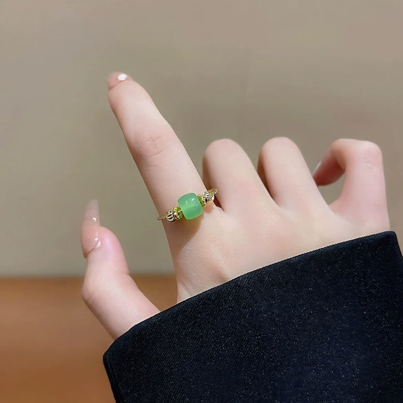 Women's Adjustable Opening Copper Ring With Geometric Style And Electroplating Treatment