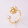 Women's Adjustable Opening Rotating Ring Copper Flower Design Electroplated Light Luxury Accessories